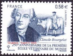 France Autoadhésif ** N°  565 - Ecole Vétérinaire Du Monde - Claude BOURGELAT - Vache - Unused Stamps