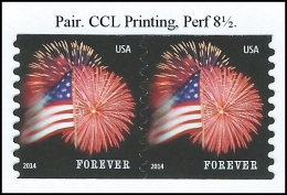 U.S. 2014. CCL Printing, Perf 8½. THE STAR-SPANGLED BANNER. Coil Pair. Neuf, MNH (**) - Coils & Coil Singles