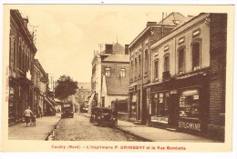 "France 59 - Caudry - L'imprimerie P. Grimbert Et La Rue Gambetta" - Caudry