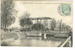 "France 59 - Merville - Rue De La Gare - Les Deux Ponts Sur La Lys - Ecluse" - Merville