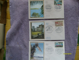 20.06.1970 Turistica Serie N.3 Covers Buste Primo Giorno Guadeloupe Abbaye De Chancelade Martinique - Cartas & Documentos