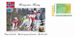 Spain 2014 - XXII Olimpics Winter Games Sochi 2014 Gold Medals Special Prepaid Cover - Sprint Femenino Norway - Winter 2014: Sochi