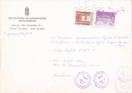 MOTTIFS, ESZTERHAZY CASTLE, STAMPS ON COVER, 1990, HUNGARY - Covers & Documents