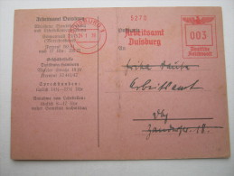 DUISBURG, Firmenkarte Mit Freistempel 1939 - Duisburg