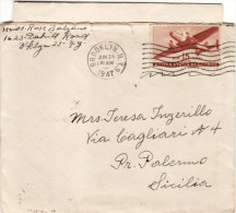 STATI UNITI  /  ITALIA  -  1947  Cover _ Lettera  - 15 Cent. Air Mail - 2c. 1941-1960 Briefe U. Dokumente