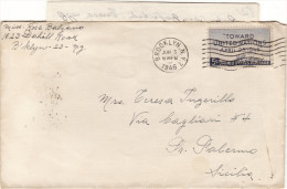 STATI UNITI  /  ITALIA  -  1946  Cover _ Lettera  - 5 Cent. - Marcophilie