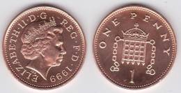 Gran Bretaña 1 Penny 1.999 Bronce KM#986 SC/UNC         T-DL-10.310 - 1 Penny & 1 New Penny