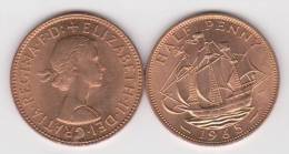 GRAN  BRETAÑA   1/2  PENNY  1.965  BRONCE  KM#896   SC/UNC   T-DL-10.229 - 1/2 Penny & 1/2 New Penny