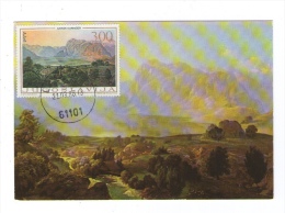 YUGOSLAVIA JUGOSLAVIJA MC MK MAXIMUM CARD 1986  ANTON KARINGER ART BOHINJSKO JEZERO SLOVENIA  BOHINJ  LAKE - Cartes-maximum