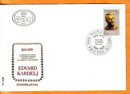 Yugoslavia 1980 Y FDC Famous Persons Edvard Kardelj Mi No 1819 Postmark Beograd 26.01.1980. - FDC