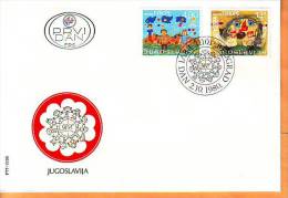 Yugoslavia 1980 Y FDC  Children Joy Of Europe Mi No 1854-55 Postmark Beograd 02.10.1980. - FDC