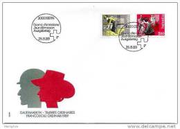 1989  FDC Maçon, Tailleuse  Mi Nr 1402-3 - FDC