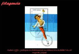 USADOS. CUBA. 1991-14 JUEGOS OLÍMPICOS DE INVIERNO EN ALBERTVILLE. HOJA BLOQUE - Gebraucht