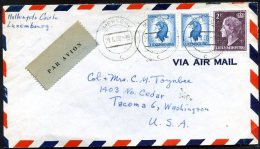 LUXEMBOURG TO USA MERSCH Cancel On Air Mail Cover 1950 VF - Interi Postali