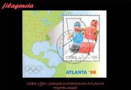 USADOS. CUBA. 1995-14 JUEGOS OLÍMPICOS EN ATLANTA. HOJA BLOQUE - Gebraucht