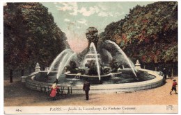 CP, 75, PARIS, Jardin Du Luxembourg, La Fontaine Carpeaux, Ecrite En 1919 - Parks, Gärten