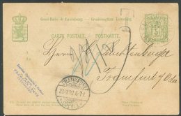 LUXEMBOURG TO GERMANY Taxe P Stationery 1892 - Cartas & Documentos
