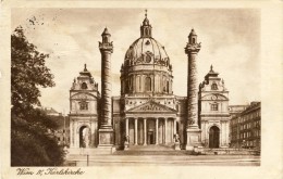 AUSTRIA . WIEN - Karlskirche - 2 Scans  (VINTAGE POSTCARD) - Belvedere