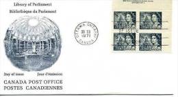 FDC CANADA 1971 Série Courante Elizabeth II  8 Cents Y&T: 470  Scott: 544 Bloc De Planche 1 - 1971-1980