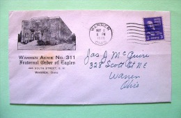 USA 1946 Cover Warren To Warren - Jefferson - Order Of Eagles Logo - FOE Charity - Briefe U. Dokumente