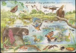 RO) 2008 CZECH REPUBLIC, ECOSYSTEM, SWAMP, MANGROVE SWAMP, INSECTS, BIRDS, OTTER, SOUVENIR MNH - Unused Stamps