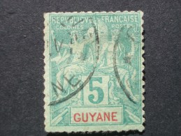 GUYANE  Frce  ( O )  De  1892   "   T . P   Groupe Allégorique   "   N° 33         1 Val . - Gebraucht