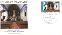 (838) French Polynesia FDC Cover - 1985 - Edifice Religieux - FDC