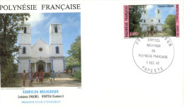 (838) French Polynesia FDC Cover - 1985 - Edifice Religieux - FDC