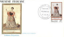 (838) French Polynesia FDC Cover - 1985 - Folklore - FDC