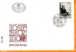 Yugoslavia 1981 Y FDC Famous Persons Josip Broz Tito  Mi No 1886 Postmark Beograd  25.05.1981. - FDC