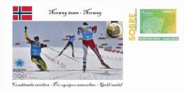 Spain 2014 - XXII Olimpics Winter Games Sochi 2014 Gold Medals Special Prepaid Cover - Combinada Nordica Norway Team - Winter 2014: Sochi