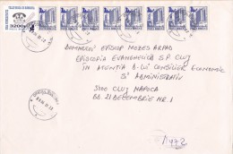 HOTEL, PHONE, OVERPRINT STAMPS ON REGISTERED COVER, 2001, ROMANIA - Lettres & Documents