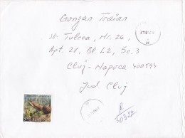 SNAKE, VIPER, STAMPS ON REGISTERED COVER, 2012, ROMANIA - Briefe U. Dokumente