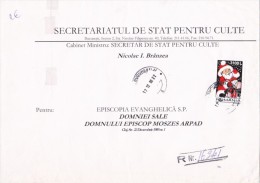 SANTA CLAUS, GIFTS, STAMPS ON REGISTERED COVER, 1999, ROMANIA - Cartas & Documentos