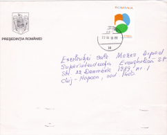 PRESIDENT OFFICE HEADER, COLOURED EGGS, STAMPS ON COVER, 2000, ROMANIA - Lettres & Documents