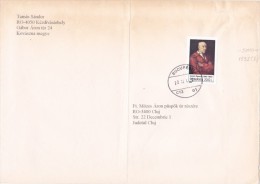 CAMIL RESSU PORTRAIT, STAMPS ON COVER, 2000, ROMANIA - Cartas & Documentos