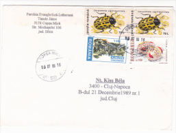 BISTRITA MONASTERY, BEETLE, DECORATED EASTER EGGS, STAMPS ON COVER, 1999, ROMANIA - Brieven En Documenten