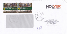 COTROCENI PALACE PAINTED WINDOW, STAMPS ON REGISTERED COVER, 2012, ROMANIA - Storia Postale