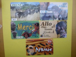 5 Prepaidcards Theme Africa Used - Other - Africa