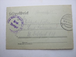 1917, Tegerviste, Carte Militaire  Allemagne ,    2 Scans - Esercito Tedesco