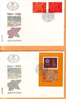 Yugoslavia 1981 Y FDC History Ann. Uprising Against Occupying Powers Mi No 1893-94 + Bl 19 Postmark Beograd  04.07.1981. - FDC