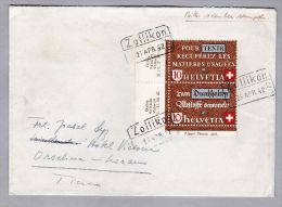 Heimat ZH ZOLLIKON 1942-04-26 Bahnstations-stempel Auf Brief Nach Orselina - Covers & Documents