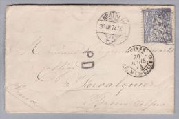 Heimat VD MONTREUX 1874-03-30 Brief Nach Forcalquier France Mit Zu#41 Sitzende - Covers & Documents