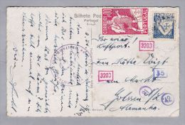 Portugal 1943-09-21 Valderez Zensur AK Nach Golssen DE - Covers & Documents