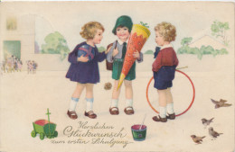 BAUMGARTEN, CHILDREN, FIRST DAY OF SCHOOL,  Near EX Cond. PC, Used,  1935 - Baumgarten, F.
