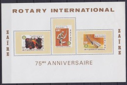Zaire 1980 Mi. Block 37 Miniature Sheet 75th Anniversary Of Rotary International 50 K, 100 K & 500 K, MNH** - Ungebraucht