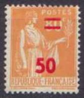 France Type Paix - N°  481 * Surchargé 50cts Sur 80 Orange - 1932-39 Vrede