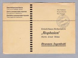 Heimat Bahnlinie Lausanne-Bercher 1951-12-12 L24 Auf Geschäftskarte - Vrijstelling Van Portkosten