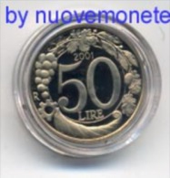 ITALIA MONETA DA 50 LIRE ITALIA TURRITA 2001 PROOF DA DIVISIONALE - 50 Liras