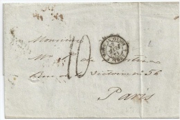 GRANDE-BRETAGNE - LETTRE GB POUR PARIS BOULOGNE SUR MER 1848 - ...-1840 Vorläufer